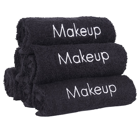 Monarch Cotton Makeup Washcloth 13x13 Black (6pk) MAKEUP-13x13
